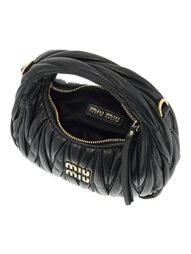 Materasse Nappa Leather Mini Hobo Bag Black 5BP078 AN88 F0002 - MIU MIU - BALAAN 4