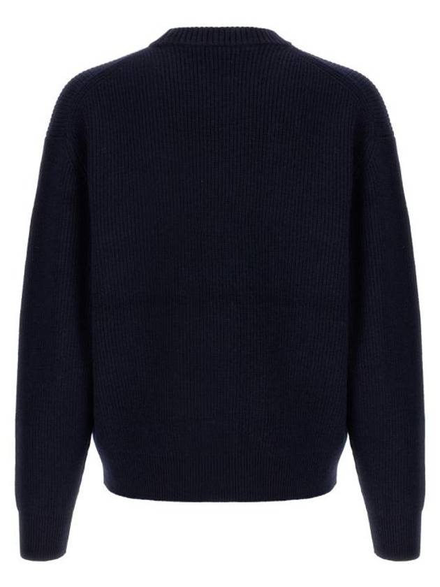 Bold Fox Head Patch Comfort Ribbed Knit Top Navy - MAISON KITSUNE - BALAAN 3