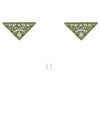 Triangle Logo Earrings Green - PRADA - BALAAN 2