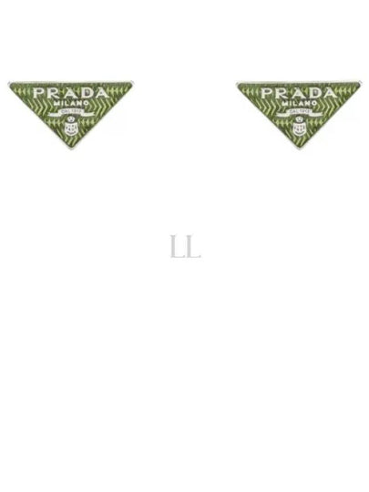 Triangle Logo Earrings Green - PRADA - BALAAN 2