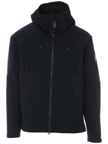 Lens Wappen Protech Hooded Zip-Up Jacket Navy - CP COMPANY - BALAAN 1