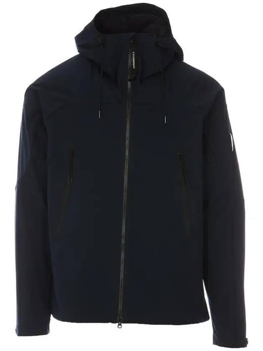 Lens Wappen Protech Hooded Zip-Up Jacket Navy - CP COMPANY - BALAAN.