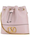 V Logo Chain Bucket Bag Baby Pink - VALENTINO - BALAAN 5