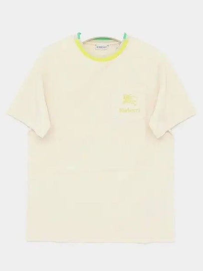 Kids Embroidery Logo Pocket Short Sleeve T-Shirt Cream - BURBERRY - BALAAN 2