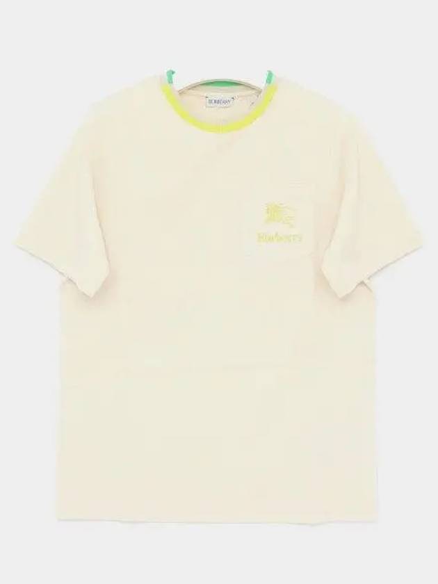 Kids Embroidery Logo Pocket Short Sleeve T-Shirt Cream - BURBERRY - BALAAN 2