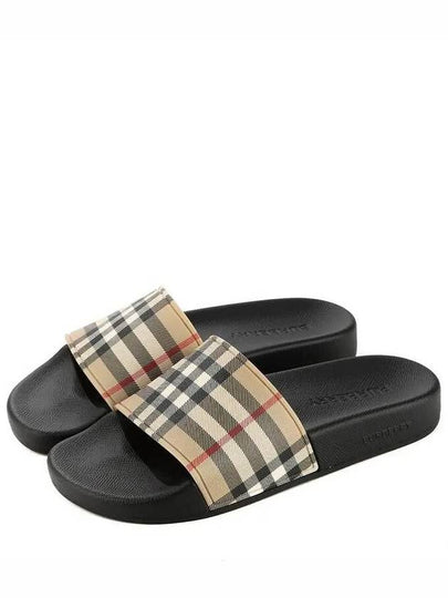 Check Furley Slippers Beige - BURBERRY - BALAAN 2