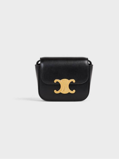 Triomphe Small Shiny Calfskin Cross Bag Black - CELINE - BALAAN 2