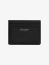 Embossed Leather Card Wallet Black - SAINT LAURENT - BALAAN 4