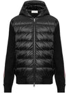 Quilted Wool Cardigan Black - MONCLER - BALAAN 3