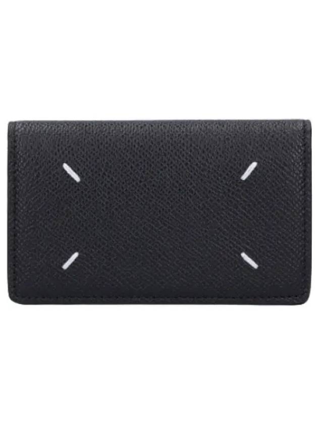 Stitch Fold Card Holder Black Wallet - MAISON MARGIELA - BALAAN 1