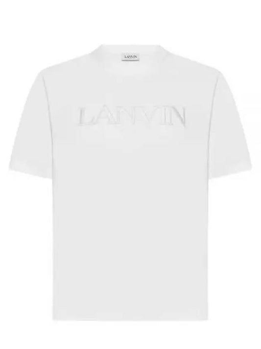 23 RMTS0005J208P23 01 Logo embroidered short sleeve t-shirt - LANVIN - BALAAN 1