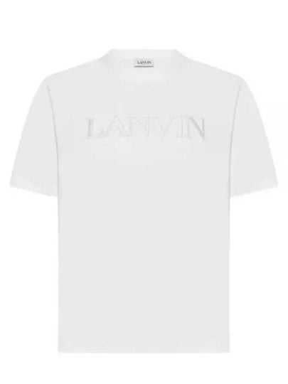 Embroidered Logo Short Sleeve T-shirt White - LANVIN - BALAAN 2