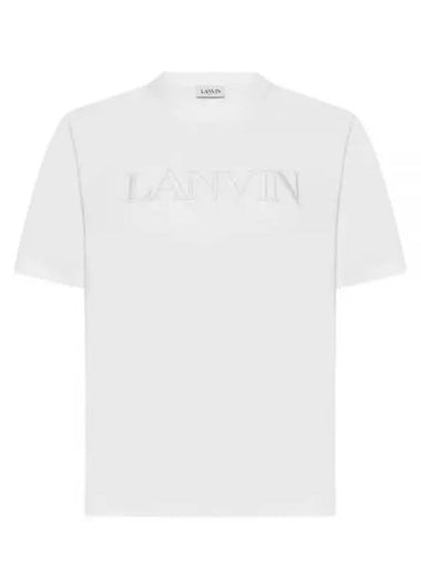 Embroidered Logo Short Sleeve T-shirt White - LANVIN - BALAAN 1