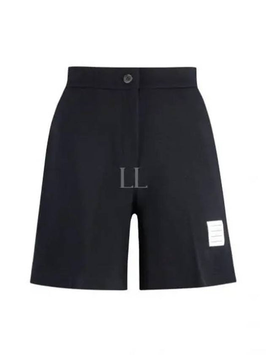 High Waisted Wool Shorts Navy - THOM BROWNE - BALAAN 2