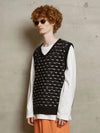 rope checker knit vest black - UNALLOYED - BALAAN 3