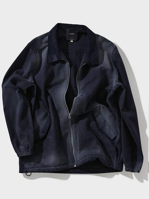 Vintage washed wool half zip-up jacket navy - FFEFF STUDIO - BALAAN 3