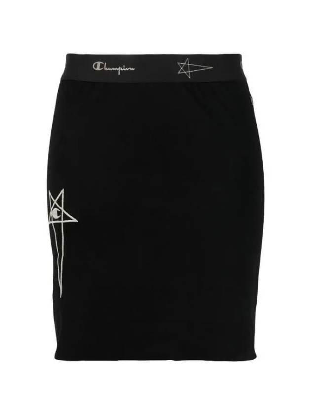 Women's Champion Logo Banding Jersey H-line Skirt Black - RICK OWENS - BALAAN 2