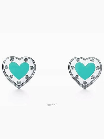 Tiffany Return to Love Blue Heart Earrings Silver Mini - TIFFANY & CO. - BALAAN 1