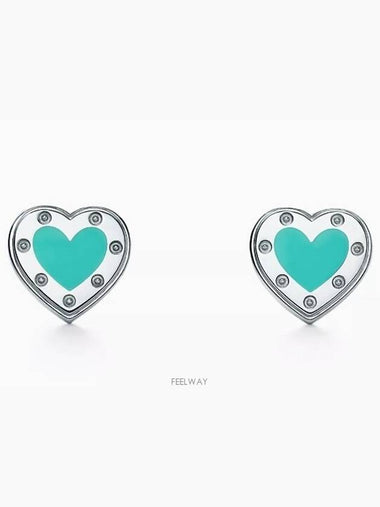 Tiffany Return to Love Blue Heart Earrings Silver Mini - TIFFANY & CO. - BALAAN 1