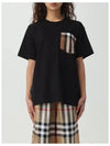 Carrick Check Print Crew Neck Long Sleeve T-Shirt Black - BURBERRY - BALAAN 3