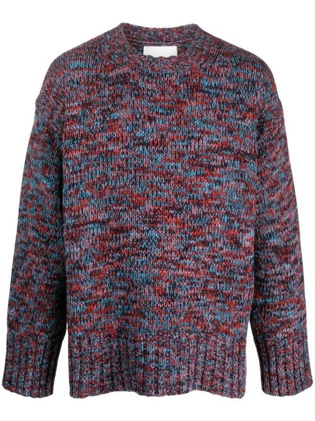 Crew Neck Knit Wool Knit Top Dark Red - JIL SANDER - BALAAN 1