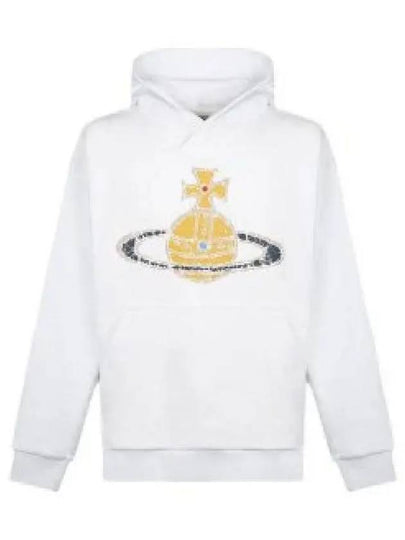 Embroidered Logo Cotton Hoodie White - VIVIENNE WESTWOOD - BALAAN 2