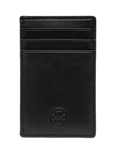 Fleming Leather Card Wallet Black - TORY BURCH - BALAAN 2