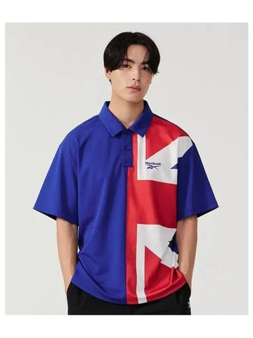 Union Jack loose fit collar tie blue - REEBOK - BALAAN 1