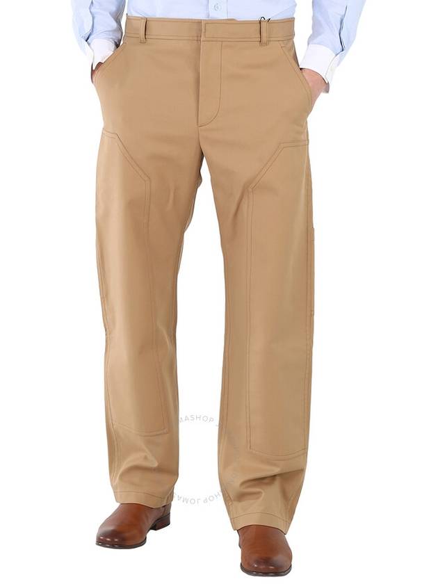 Cotton Twill Straight Pants Warm Walnut - BURBERRY - BALAAN 2