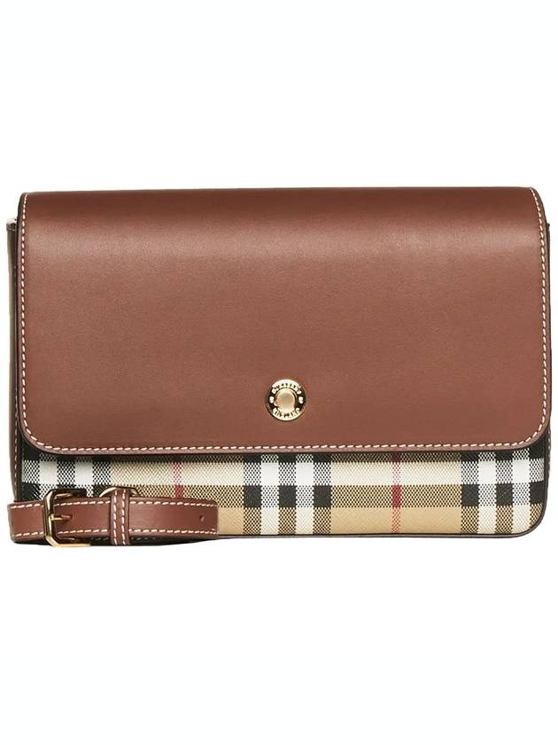 Vintage Check and Leather Penny Crossbody Bag Archive Beige Tan - BURBERRY - BALAAN 3