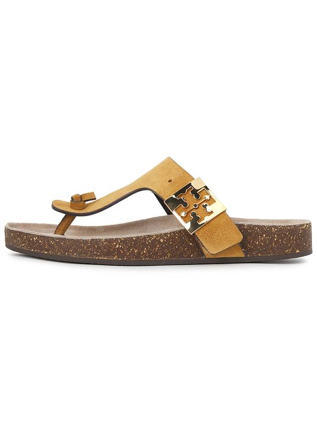 Mellow Thong Leather Flip Flops Brown - TORY BURCH - BALAAN 4