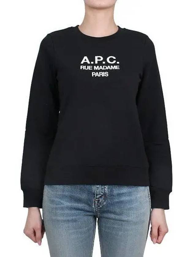 Women's Tina Logo Sweat Sweatshirt Black - A.P.C. - BALAAN 2