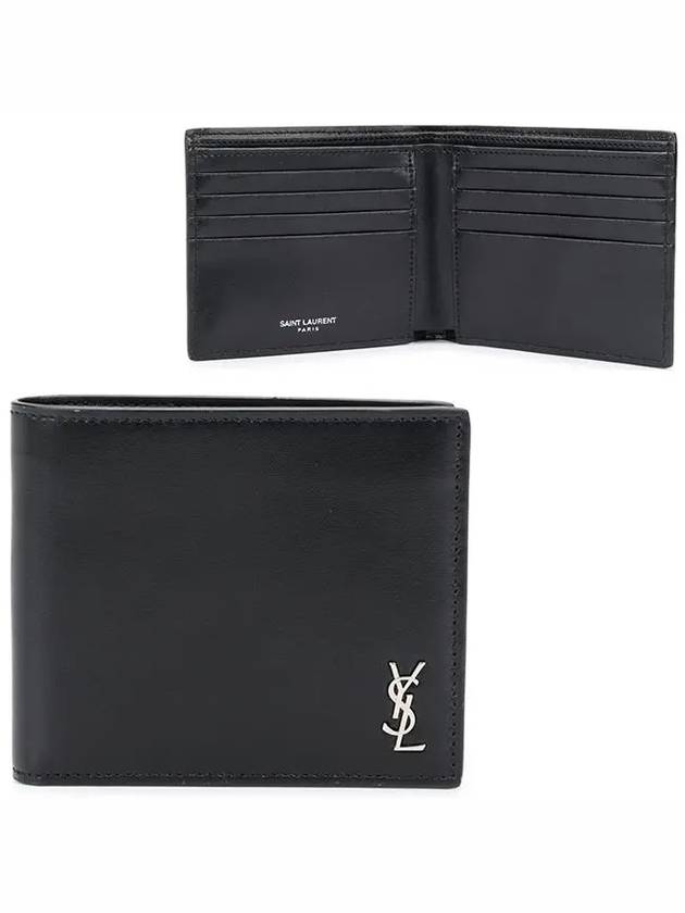 Tiny Cassandre East West Wallet in Matte Leather Black - SAINT LAURENT - BALAAN 2