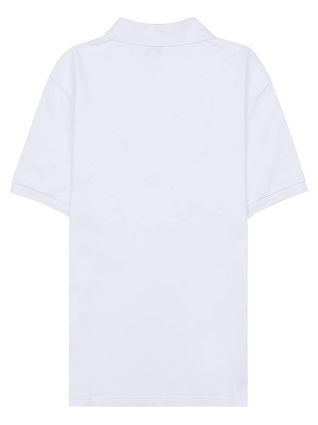 Boke Flower Embroidery Cotton Polo Shirt White - KENZO - BALAAN 3