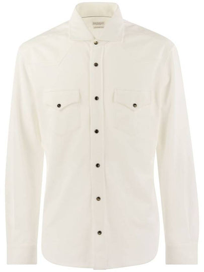 Cotton Long Sleeve Shirt White - BRUNELLO CUCINELLI - BALAAN 2