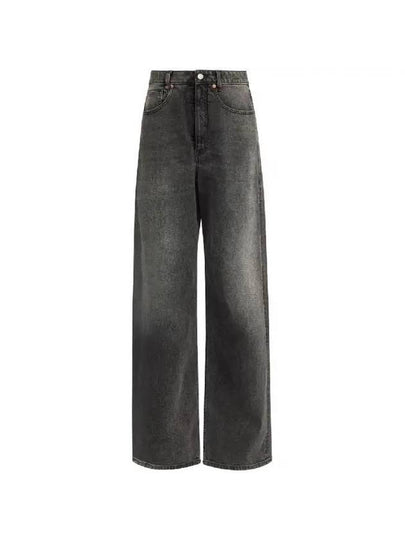 Logo Patch Asymmetric Wide Leg Jeans Grey - MAISON MARGIELA - BALAAN 2