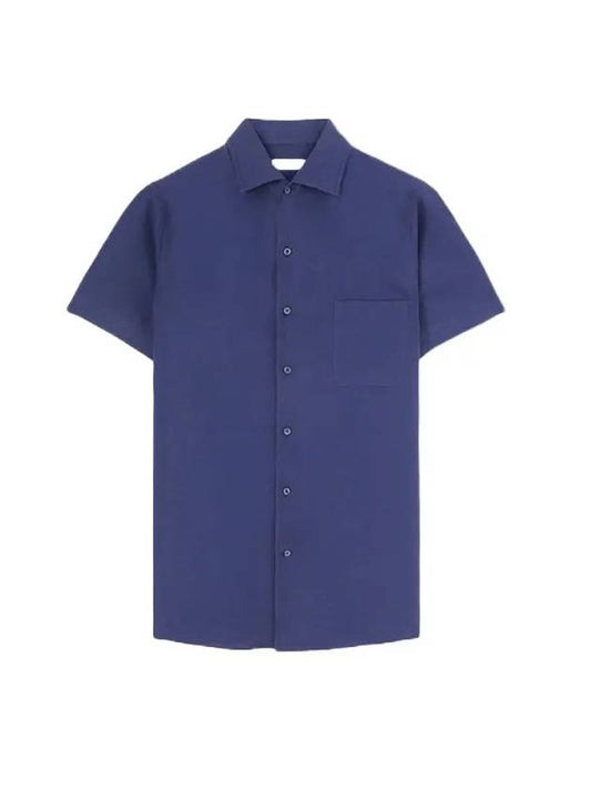 Andre Linen Short Sleeve Shirt Dark Eclipse - LORO PIANA - BALAAN 1