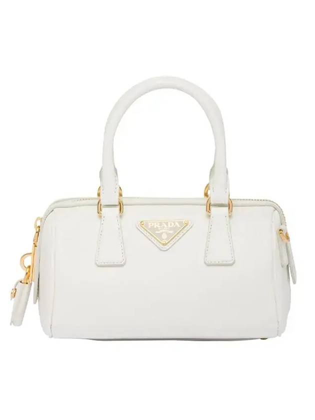 Saffiano Leather Top Handle Shoulder Bag White - PRADA - BALAAN 1