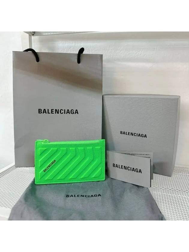 Logo Zipper Card Wallet Green - BALENCIAGA - BALAAN 7