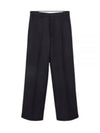 Gabardine Wool Loose Fit Wide Pants Black - AMI - BALAAN 2