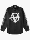 Double Anarchy Logo Long Sleeve Shirt Black - VETEMENTS - BALAAN 2