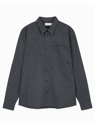 Jeans Melange Utility Long Sleeve Shirt Charcoal - CALVIN KLEIN - BALAAN 1