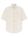 Embroidered Logo Short Sleeve Shirt Beige - AMI - BALAAN 2