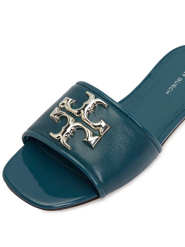 Eleanor Logo Decorated Slide Sandals Blue - TORY BURCH - BALAAN 8