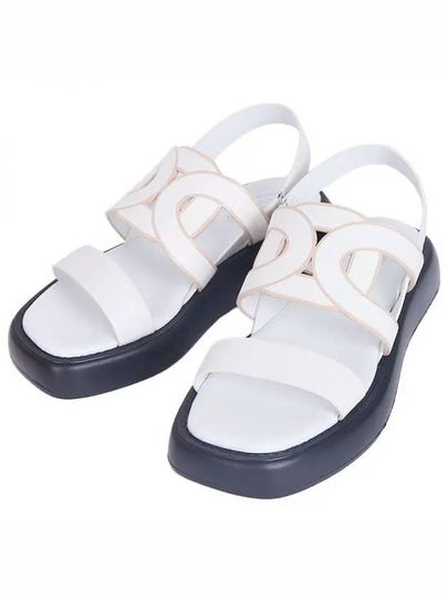 Women's Logo Leather Sandals Cream - TOD'S - BALAAN 2