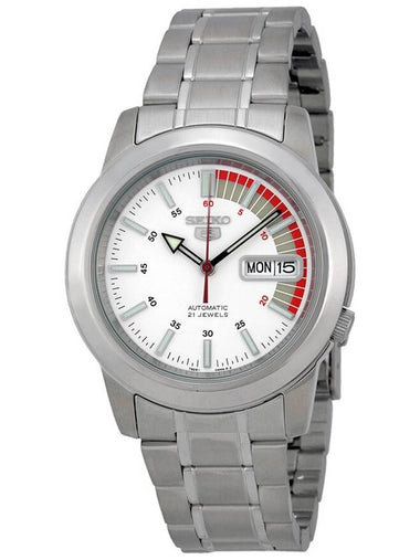 Seiko 5 Automatic White Dial Stainless Steel Men's Watch SNKK25 - SEIKO - BALAAN 1