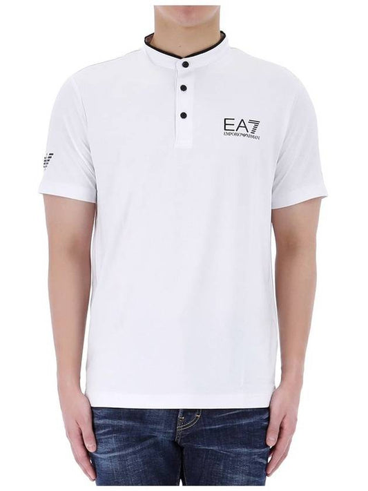 Armani EA7 logo print polo short sleeve t shirt 8NPT21 1100 - EMPORIO ARMANI - BALAAN 1
