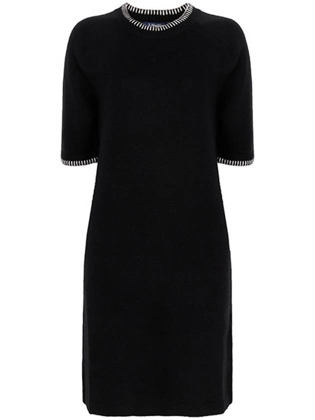 Black Denny Wool Cashmere Short Sleeve Knit Dress 009 00020 - MAX MARA - BALAAN 1