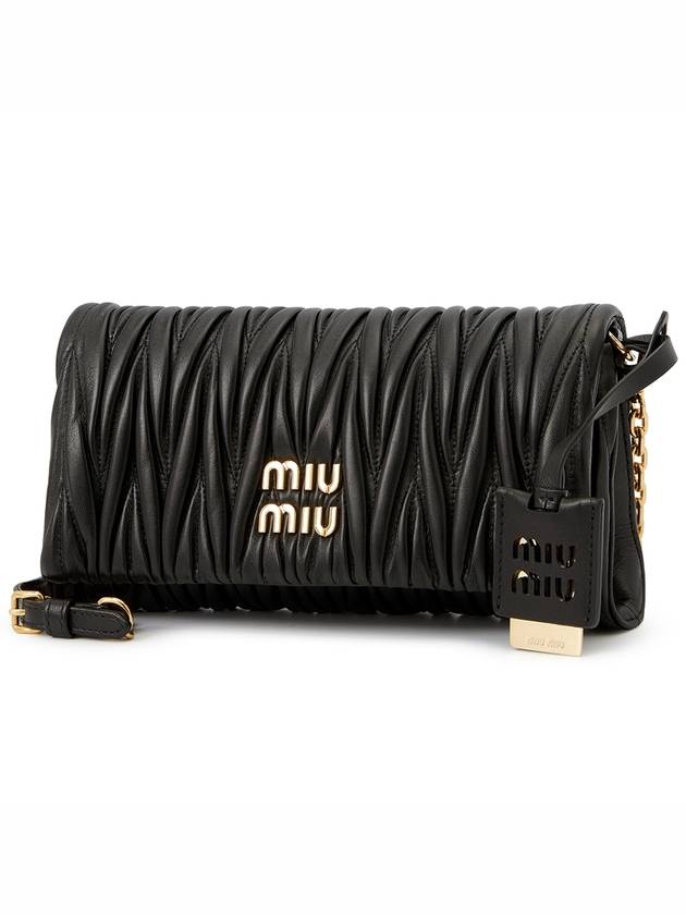 Matelasse Nappa Leather Shoulder Bag Black - MIU MIU - BALAAN 3