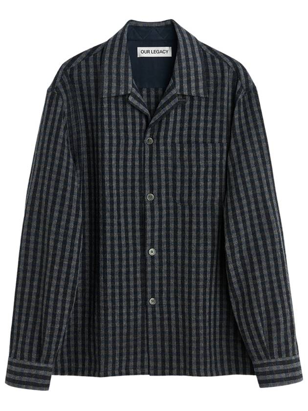 Husen Principal Check Rural Wool Long Sleeve Shirt Grey - OUR LEGACY - BALAAN 2